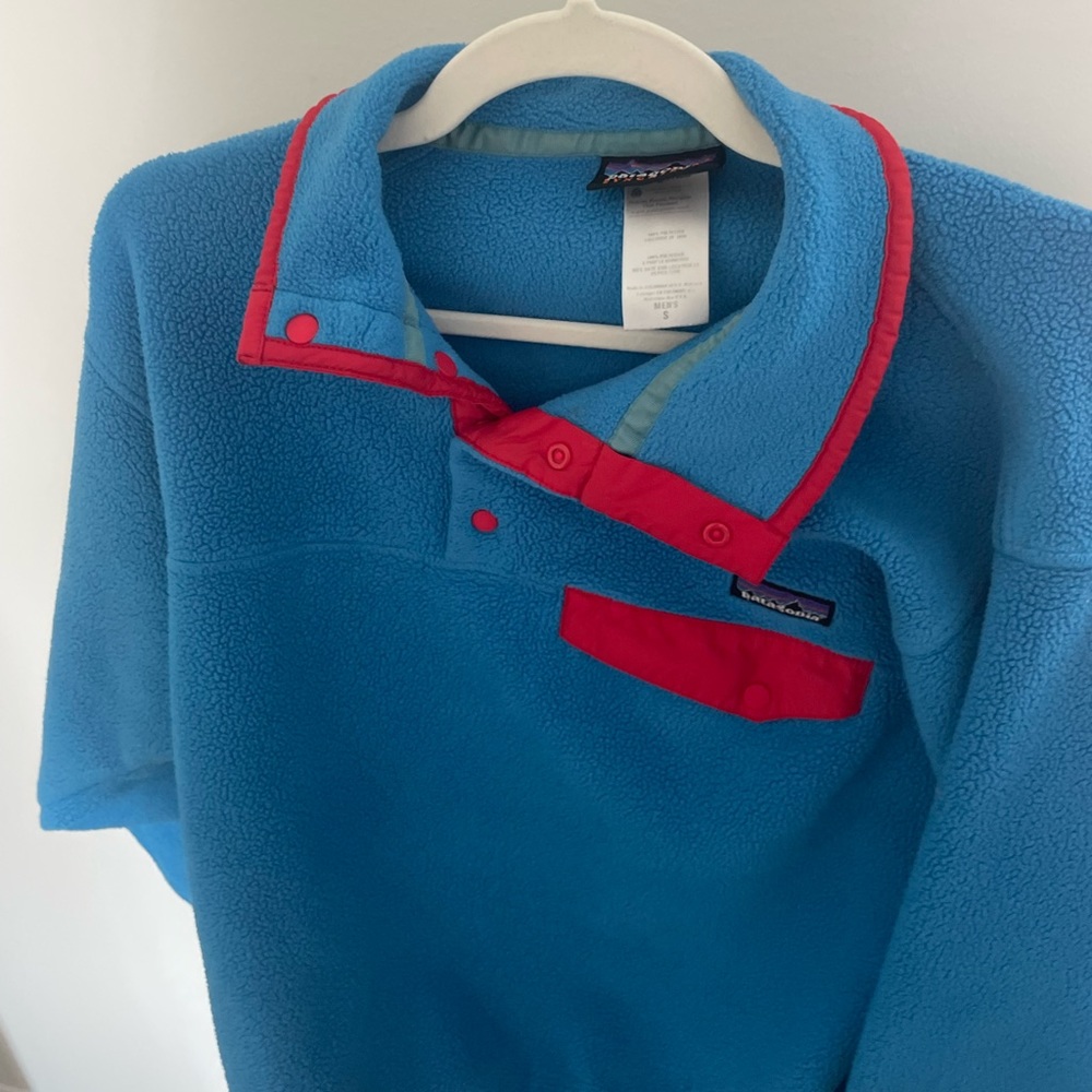 Blue snap Patagonia pullover